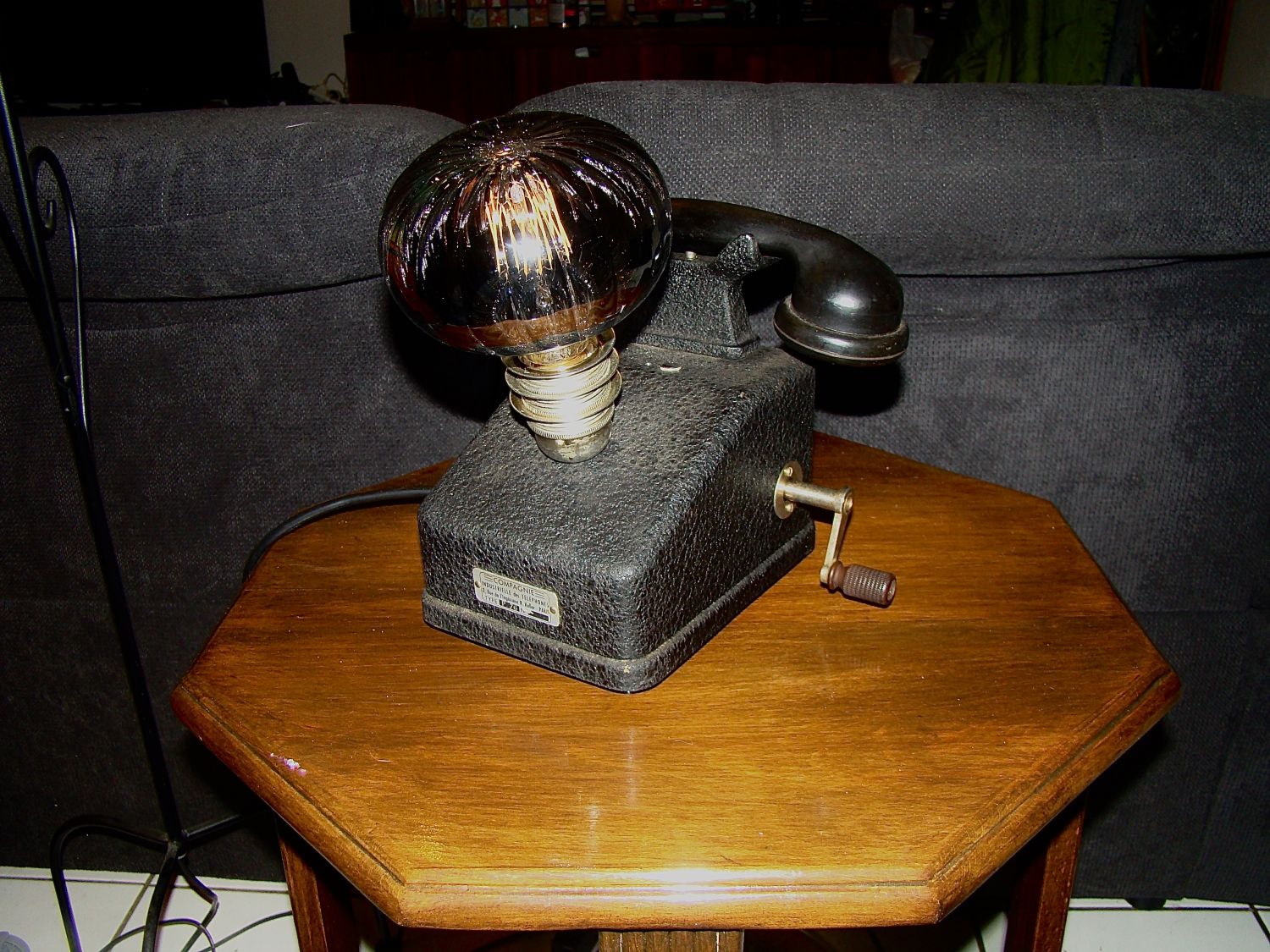 Retro steampunk telefon lampe