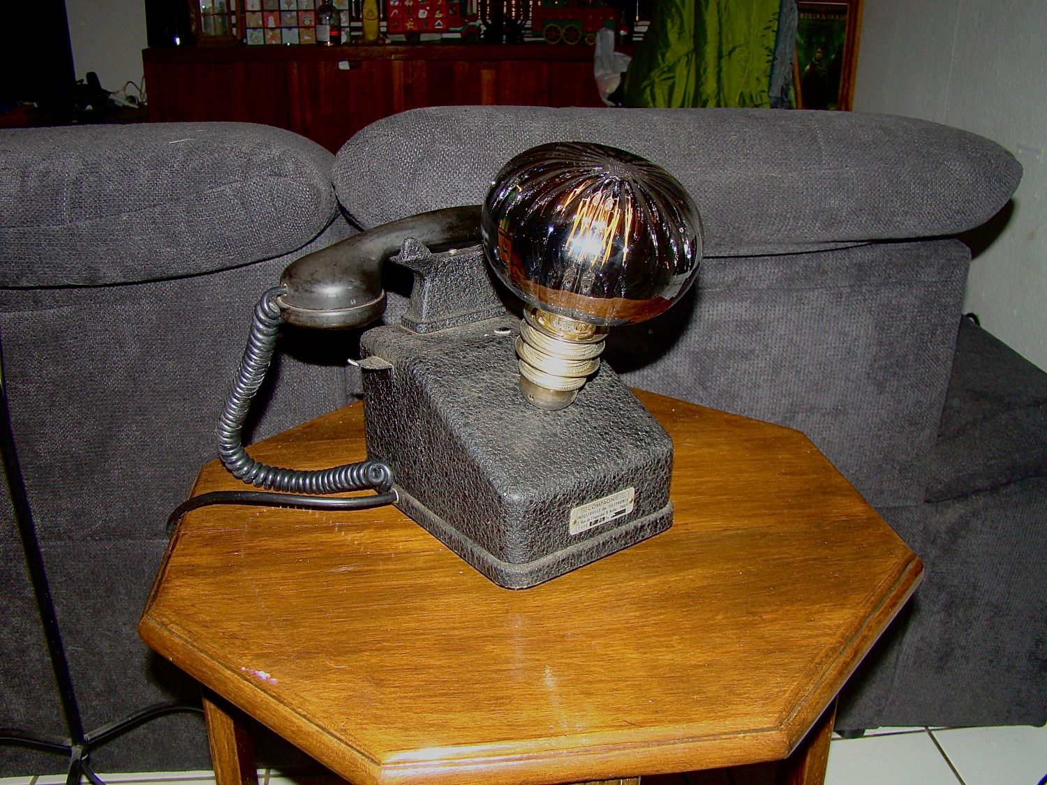 Retro steampunk telefon lampe