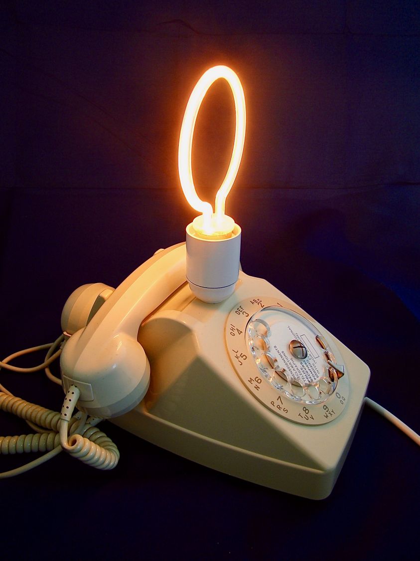 Dingo telefon lampe, hvid neon!