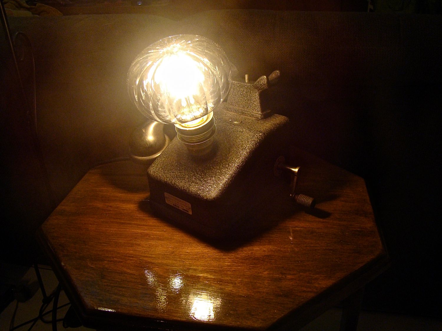 Retro steampunk telefon lampe