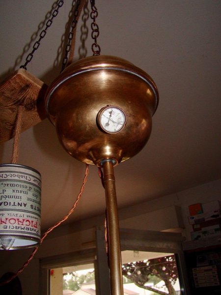 Lustre ancienne suspension &agrave; gaz 19 em