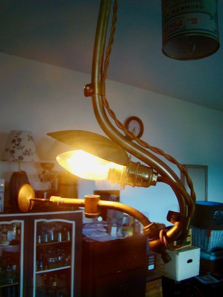 Lustre ancienne suspension &agrave; gaz 19 em