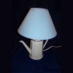 Antik kaffekande lampe i emaljeret metalplade