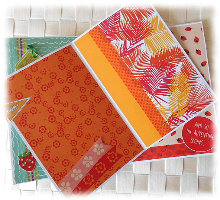 Livre de recettes, journal intime, aux couleurs du soleil "Summer Days" jaune orange vert