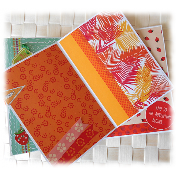 Livre de recettes, journal intime, aux couleurs du soleil "Summer Days" jaune orange vert