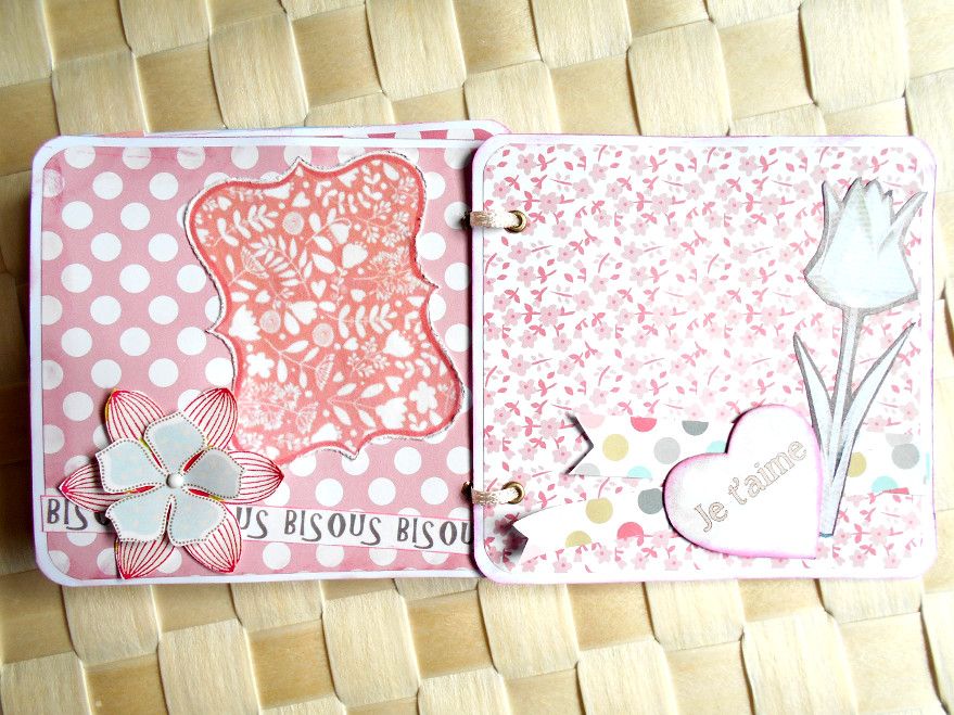 Mini album relié printanier à personnaliser "Special Day Maman" rose bleu vert