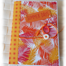 Livre de recettes, journal intime, aux couleurs du soleil "Summer Days" jaune orange vert