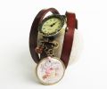 Montre cuir Marron cabochon Gourmand chocolat