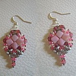 Boucles d'oreilles en kit Silky Rose argenté