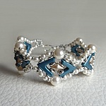 Bracelet Avalon Bleu blanc nacré en kit