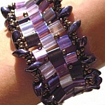 Bracelet Tila Frou-frou Magatama Cassis en kit
