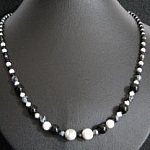 Kit collier Obsidienne Noir et blanc