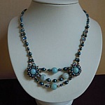 Collier en kit Twinétoile Amazonite en Twin beads