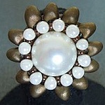 Kit bague Couronne Magatama bronze doré