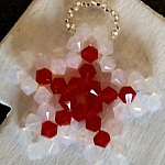 Vedhæng sæt Star rød og hvid