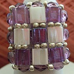 Kit bague carrée Tila Violet & Ecru
