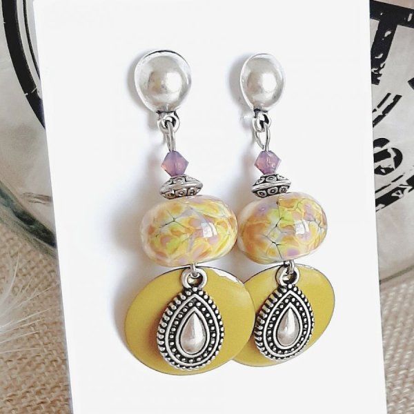 designer &oslash;reringe i gr&oslash;n anis og antik s&oslash;lv dr&aring;be