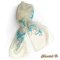 LONG foulard turquoise soie arabesques turquoise et chocolat