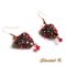 boucles d'oreilles rouge triangle perles cristal Swarovski rouge et bronze doré