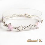 swarovski armbånd swarovski perler pink AB boheme krystal og sølv romantisk bryllup