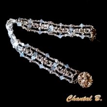 Swarovski krystal og sølv bryllup manchet armbånd