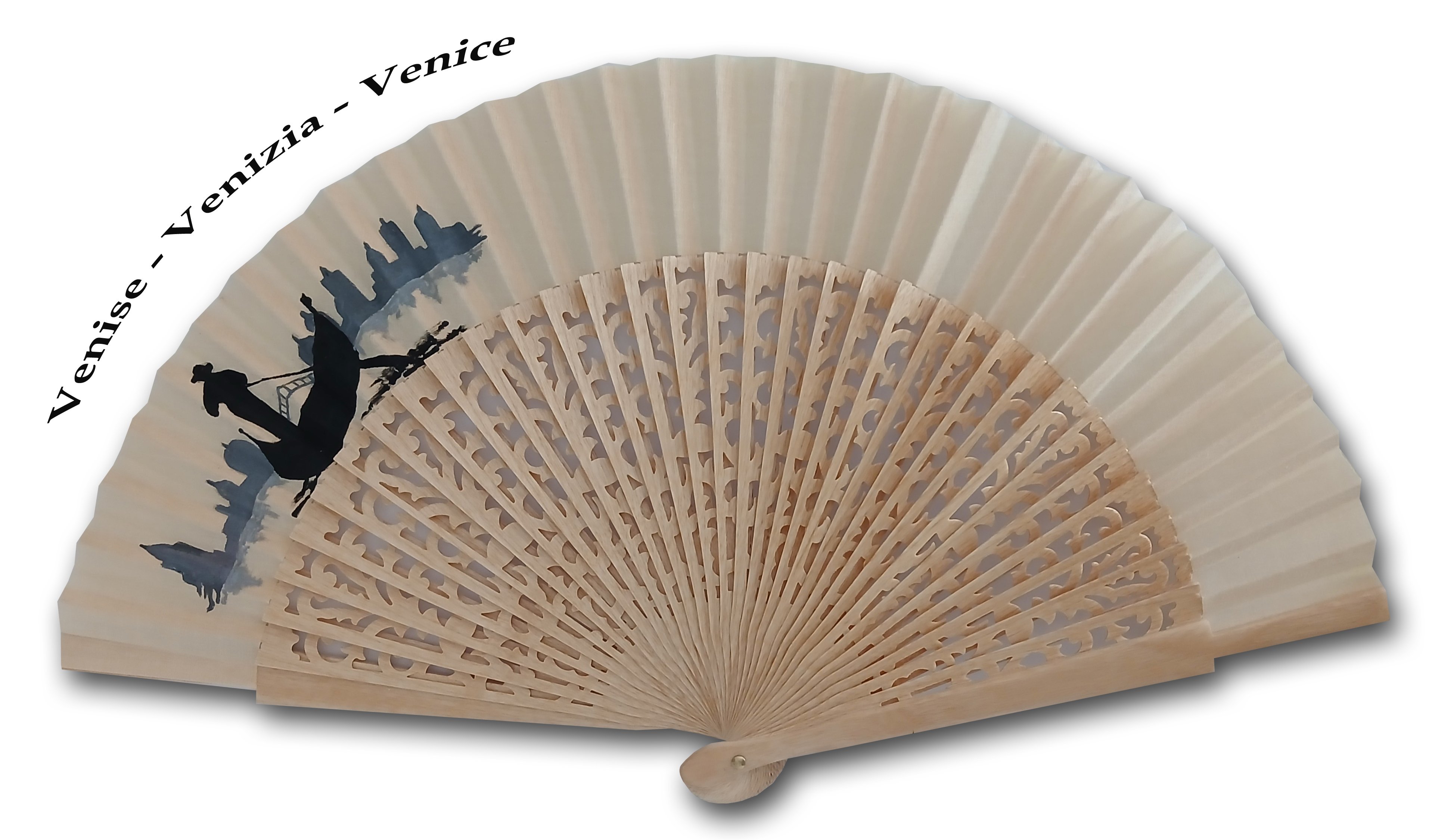 Bois ajour&eacute; et coton peint &agrave; la main