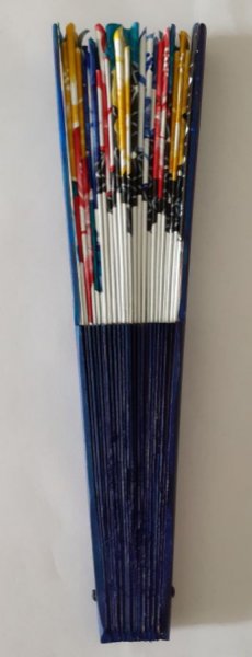 H&aring;ndtegnet og malet satin vifte "OAXAQUE&Ntilde;A