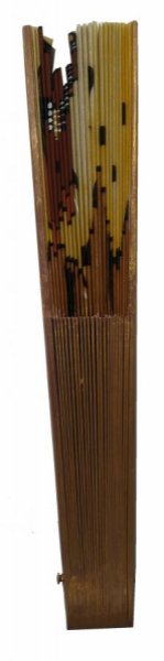 H&aring;ndtegnet og h&aring;ndmalet bomuldssatin vifte "Golden Violin