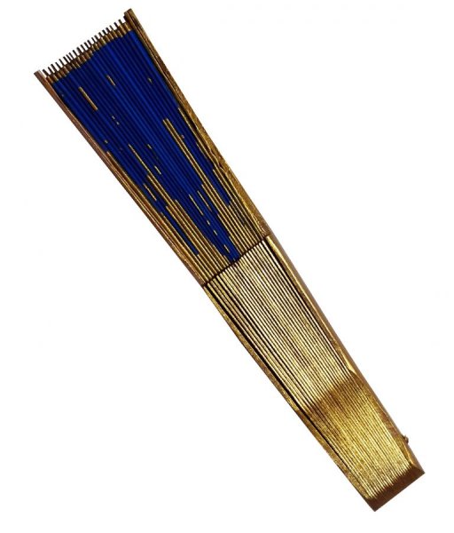 H&aring;ndtegnet og h&aring;ndmalet bomuldssatin vifte "Les orgues