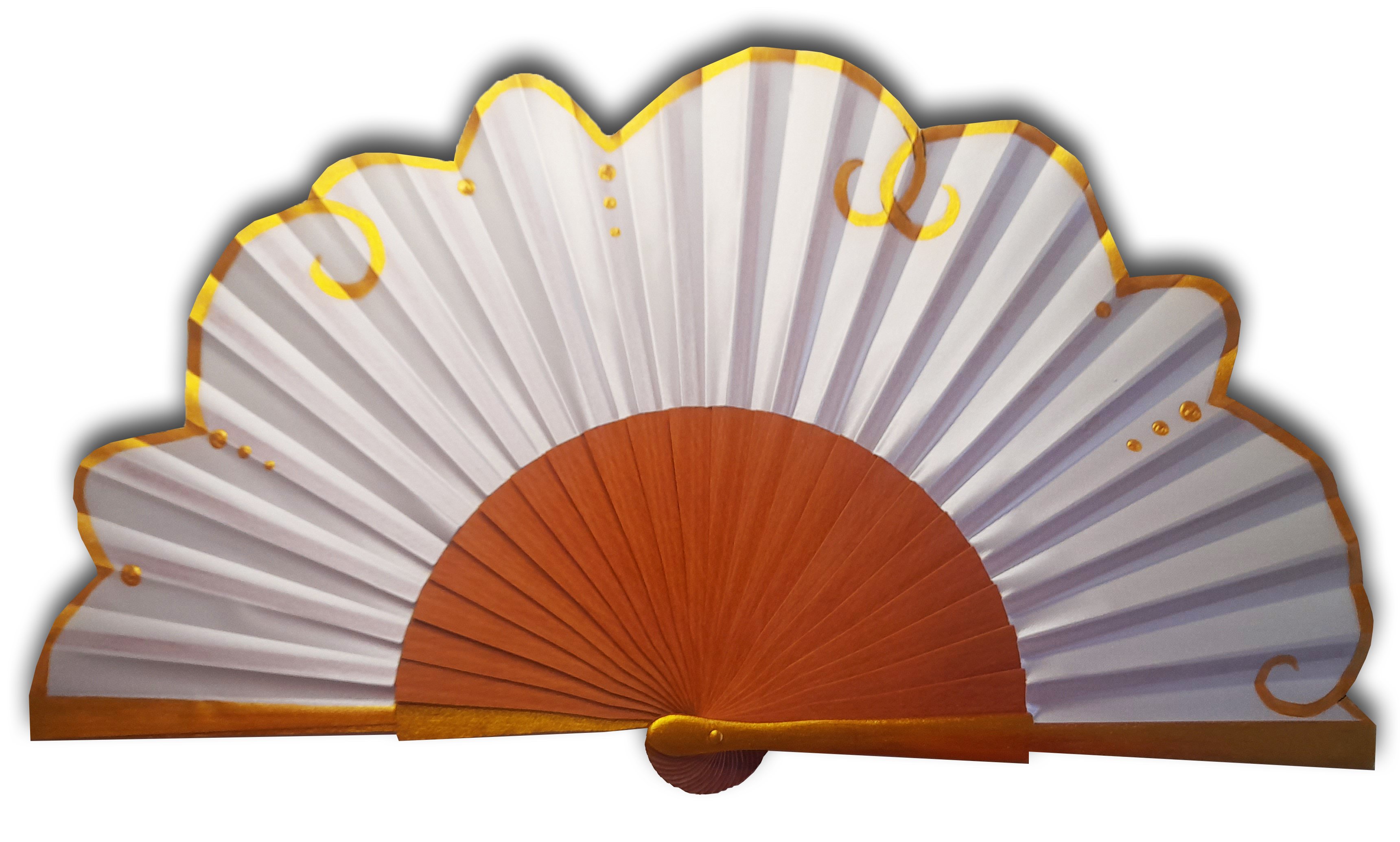 Eventail en soie dessin&eacute; et peint &agrave; la main 