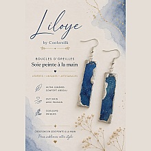 Boucles d oreilles tr&eacute;s l&eacute;g&egrave;res en soie peinte recto verso