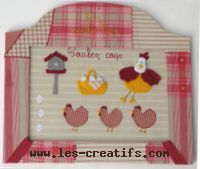 Cadre décor poules en feutrine