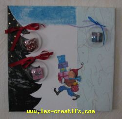 Scrap déco sur toile de Noël