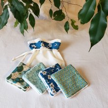 Lingettes démaquillantes lavables avec sa pochettes de rangement coordonnée