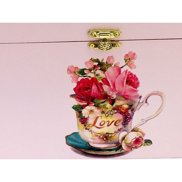 Tr&aelig;kasse og glasl&aring;g. Model : rose tea