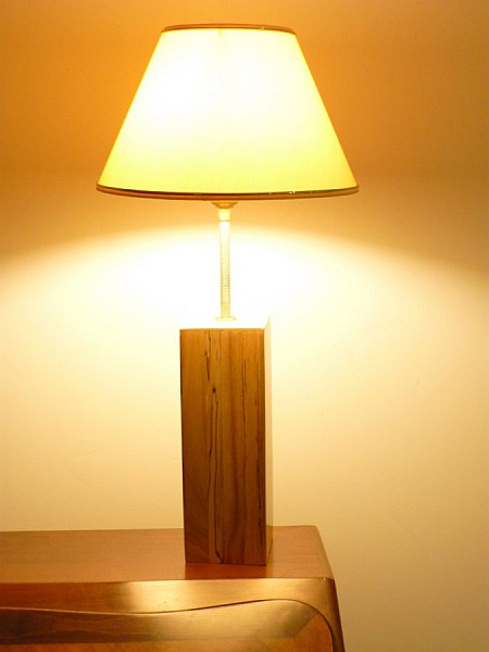 Bordlampe 56 Cm, &aelig;delt tr&aelig; : Ask, marmoreret birk
