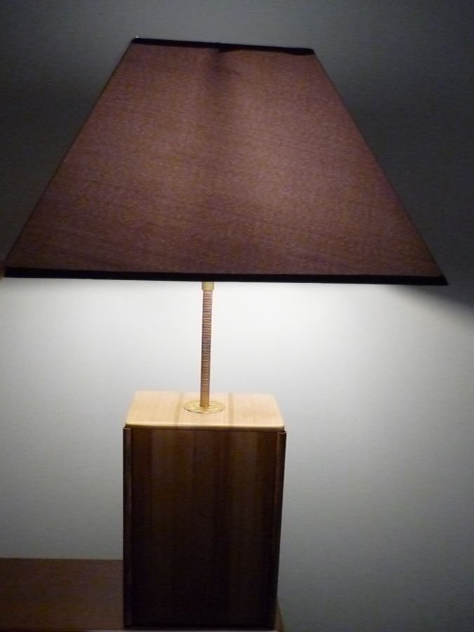 Bordlampe 63 Cm, Ædeltræ : Kastanje, Eg, Nøddetræ