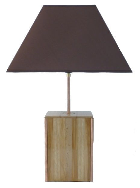 Bordlampe 63 Cm, Ædeltræ : Kastanje, Eg, Nøddetræ