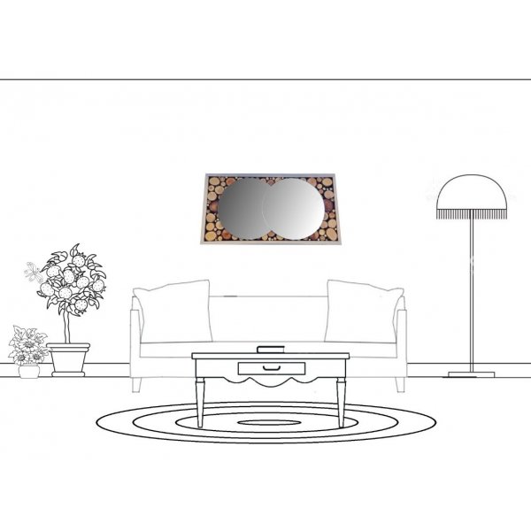 Rektangul&aelig;rt tr&aelig;spejl 39 x 20 cm gr&aring;