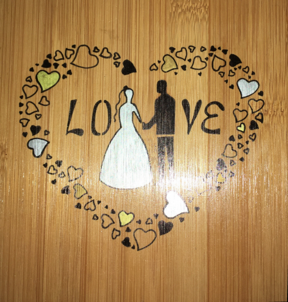 Skilt "Mari&eacute;s" (&aelig;gtepar) 15x15 cm