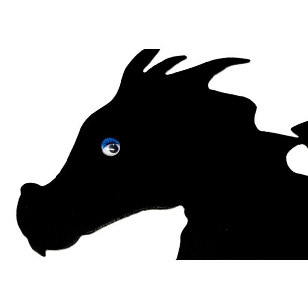 Tr&aelig;skilt til v&aelig;g eller d&oslash;r model : drage barn 40x28 cm sort