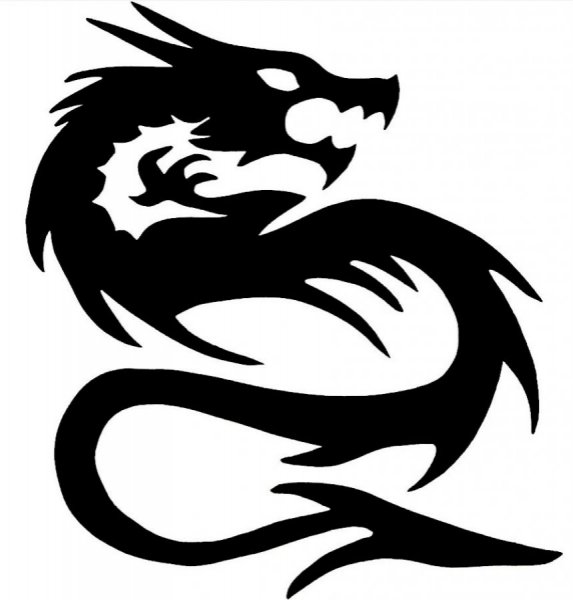 v&aelig;g- eller d&oslash;rskilt i tr&aelig; model : tribal dragon 49x40 cm sort