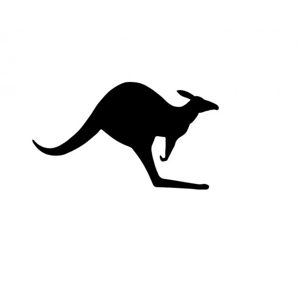 Tr&aelig; v&aelig;g- eller d&oslash;rskilt model: k&aelig;nguru 39x22 cm sort