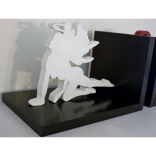 Tr&aelig; bogst&oslash;tte "Sexy Angel og Dj&aelig;vel" moderne