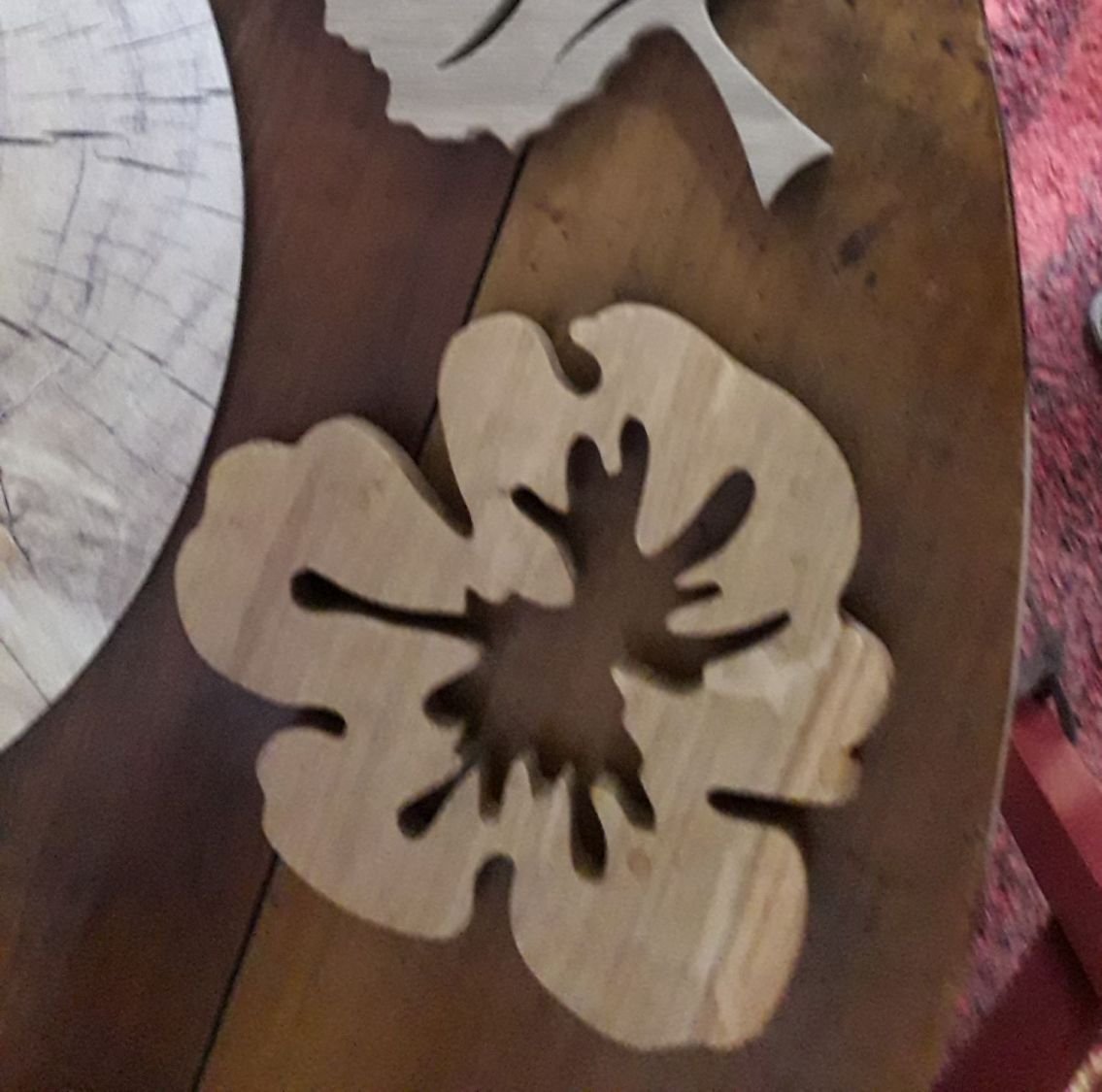 Fleur de pensée trivet i massiv eg 15 mm tyk