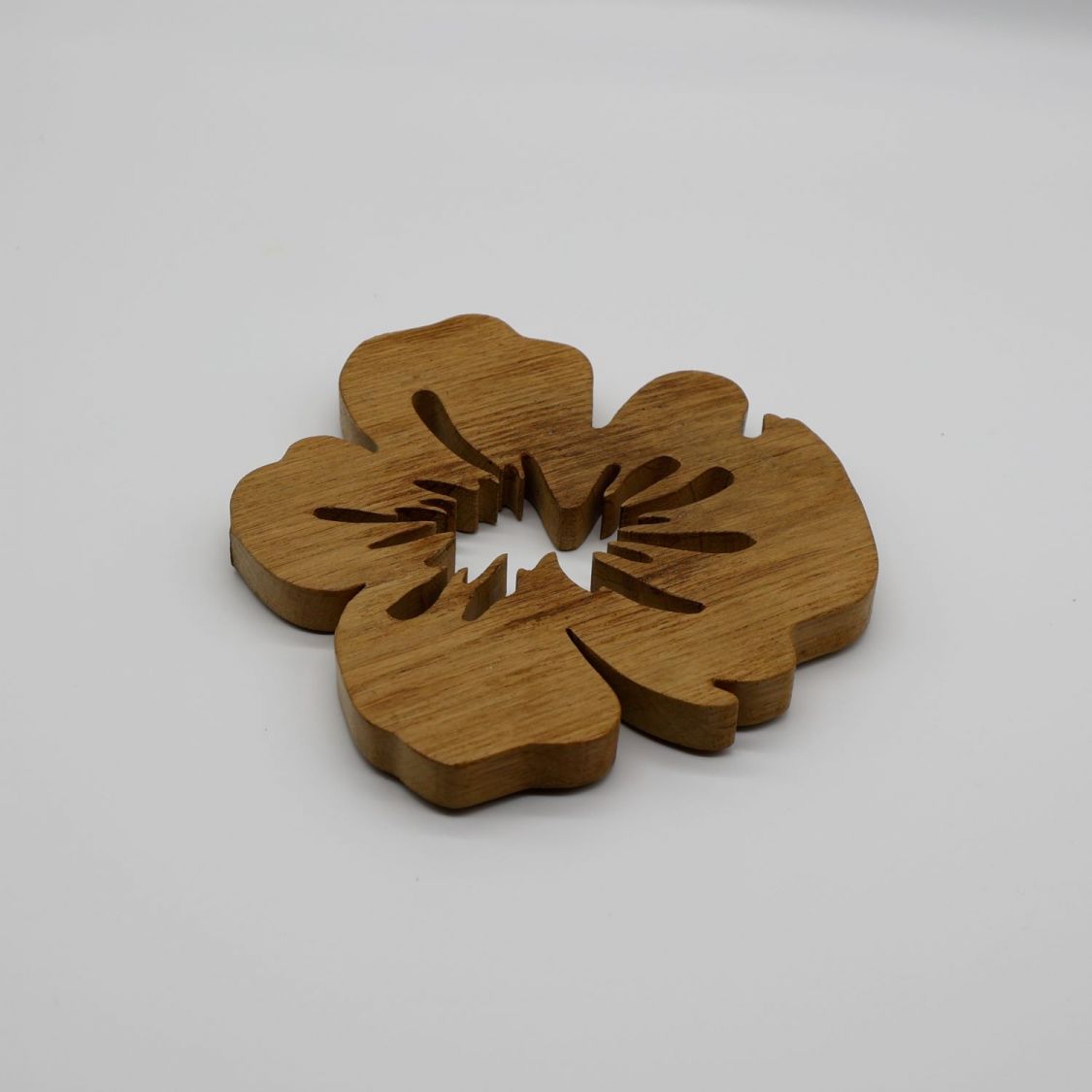 Fleur de pensée trivet i massiv eg 15 mm tyk