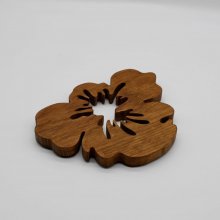 Fleur de pensée trivet i massiv eg 15 mm tyk