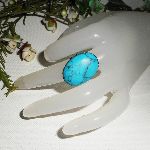 Cabochon ring med oval turquenit sten