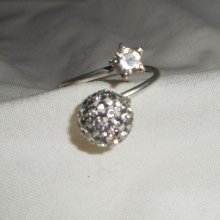 Original Swarovski Double Crystal Ring i 925 Sterling Sølv