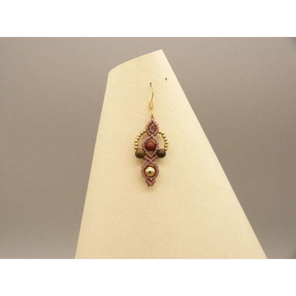 Par &oslash;reringe i micro-macram&eacute;, taupefarvet 